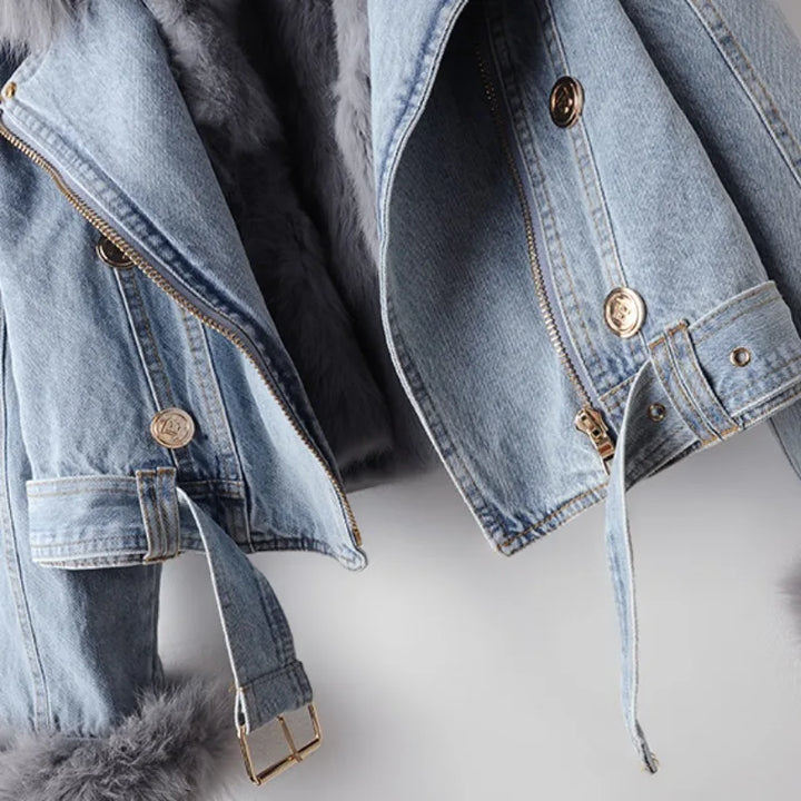 Drune | Damen Jeansjacke mit Paspeln