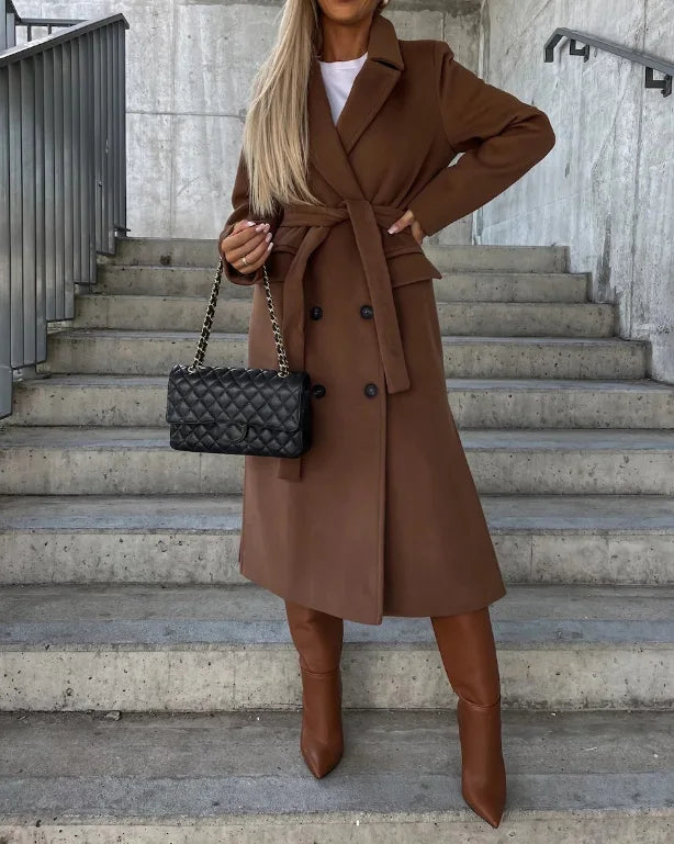 Drune | Eleganter Gesteppter Wintermantel mit Gürtel