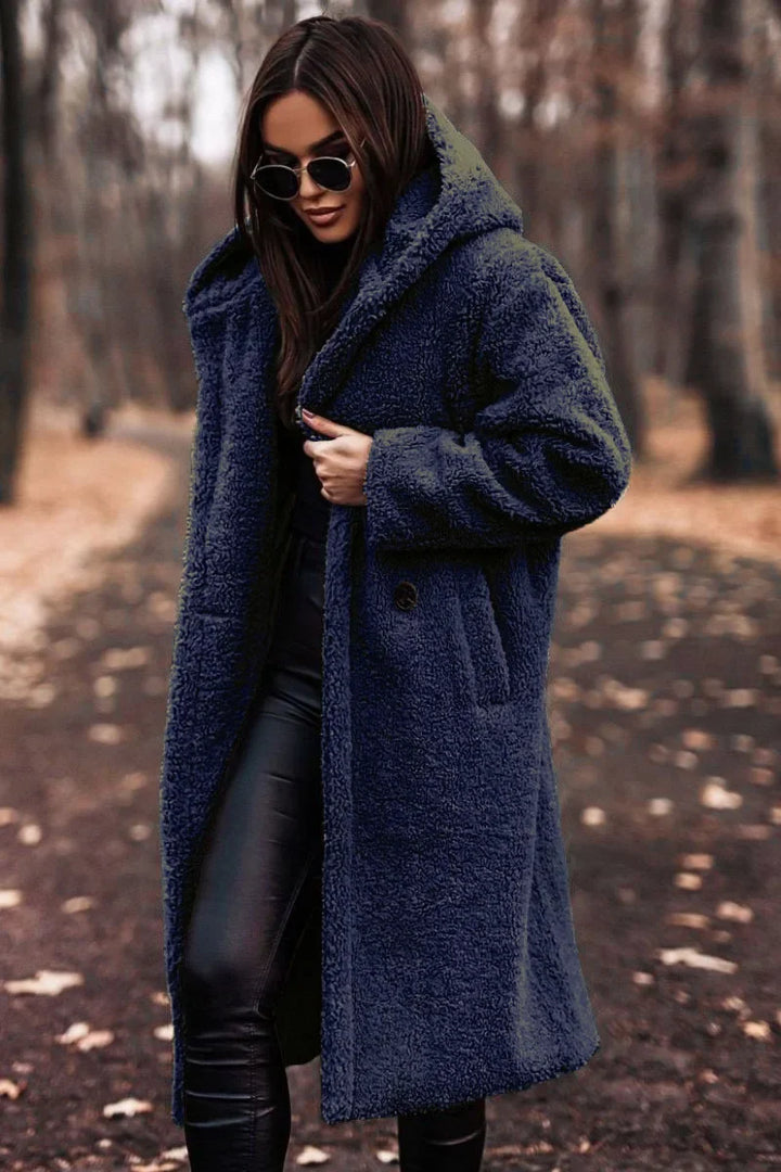 Drune | Damen Winter Kapuze Weich Langer Mantel Warme