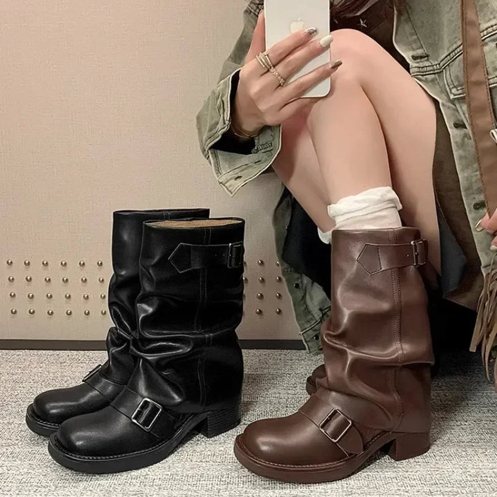 Drune | Falten Mid-Calf Stiefel