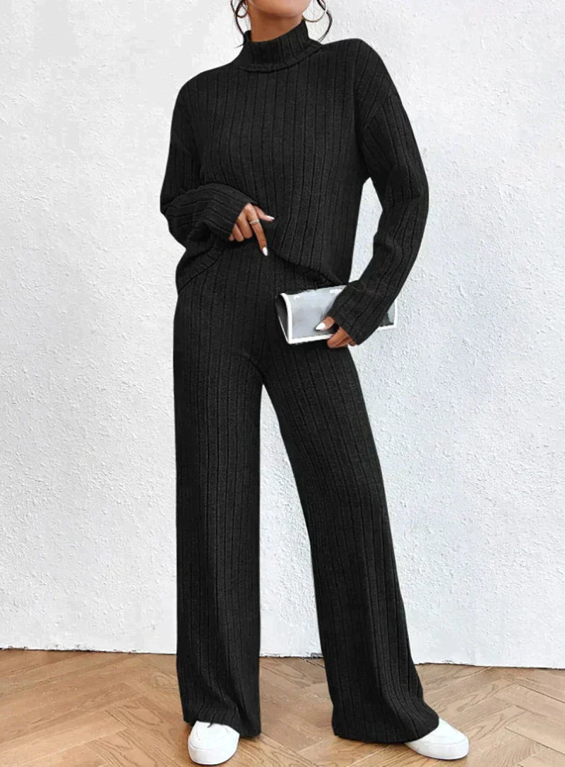 Drune | Gestrickte Hose und Rollkragenpullover für Damen