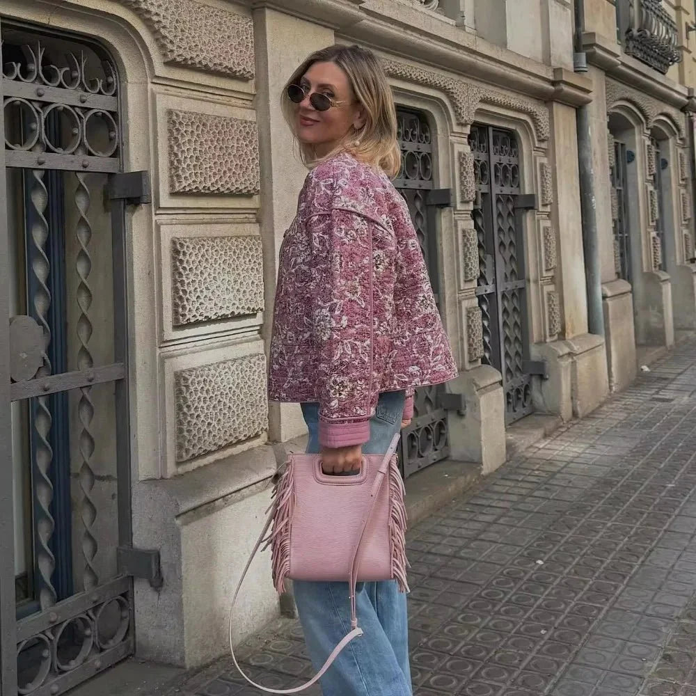 Drune | Gequiltete Jacke - Sanfte Rosa Töne - Leichte Schichtung - Lässiger Chic