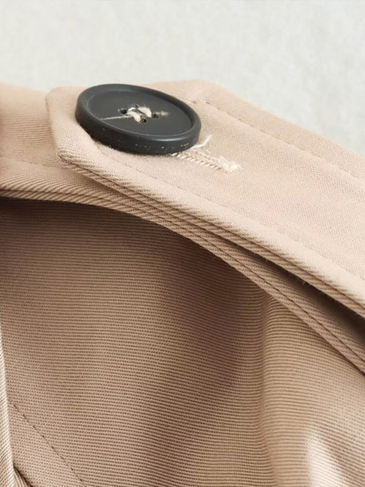 Drune | cropped Trenchcoat - stilvolle leichte beige Jacke für lässige oder geschäftliche Looks - vielseitige Outerwear für jeden Anlass