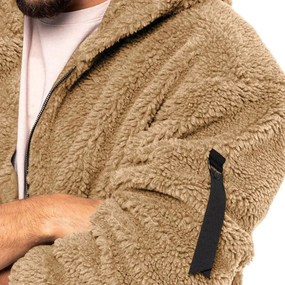 Drune | Kuschelige Fleecejacke mit Reißverschluss und Kapuze für Herren