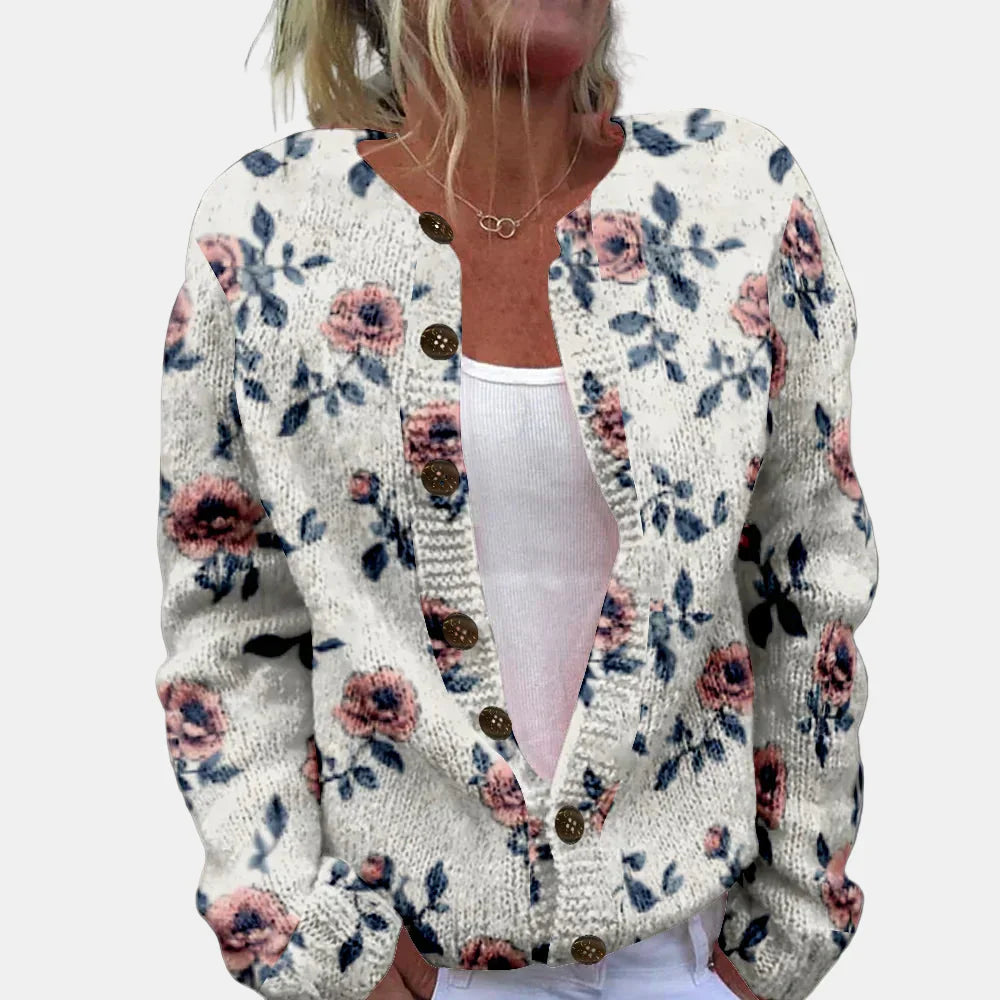 Drune | Schickes Rosenmuster Cardigan