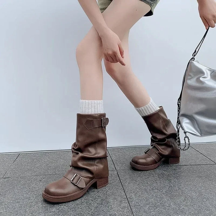 Drune | Falten Mid-Calf Stiefel