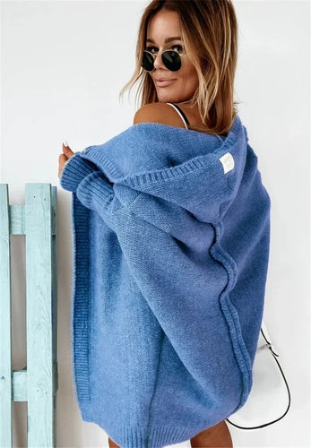 Drune | Superweiche Gestrickte Strickjacke Mit Taschen Und Kapuze Für Damen