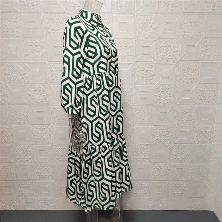 Drune | Langärmliges Kleid Mit Geometrischem Muster