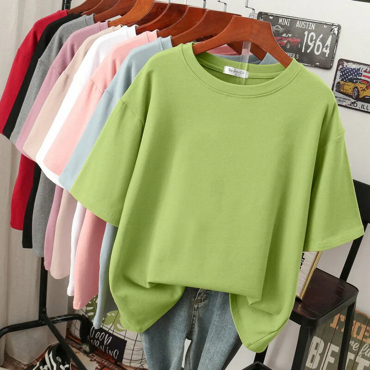 Drune | Kuscheliges Baumwoll-Basic T-Shirt In Übergröße für Frauen