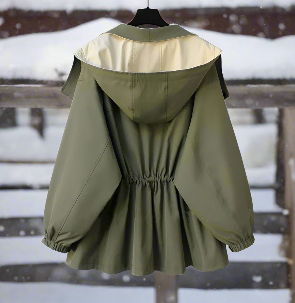 Drune | Baumwolljacke Drapierter Kragen Lässige Passform Jacke