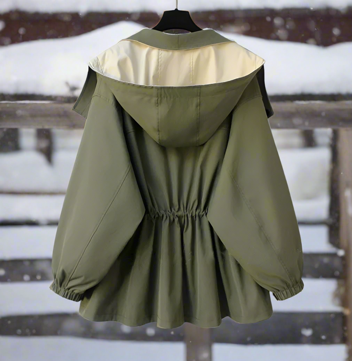 Drune | Baumwolljacke Drapierter Kragen Lässige Passform Jacke
