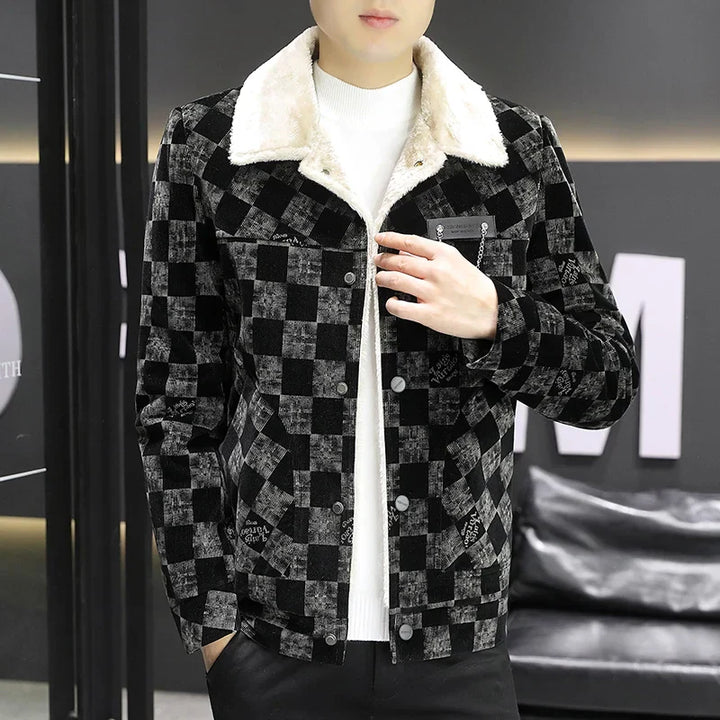 Drune | Kariertes Cord-Jacke