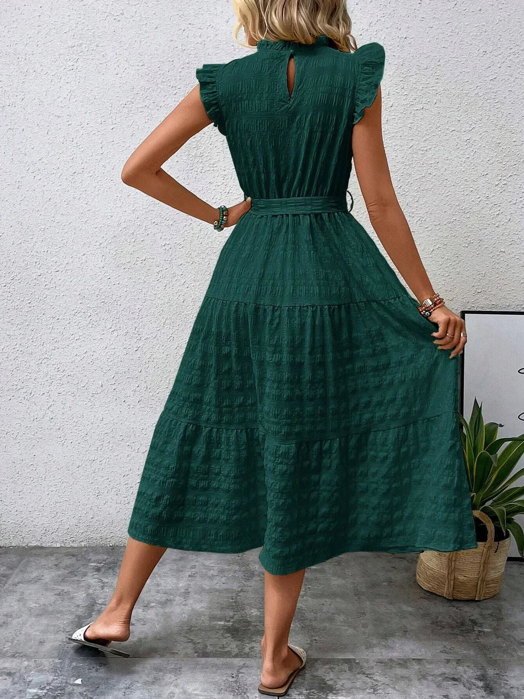 Drune | Baumwollkleid mit Rüschenärmeln