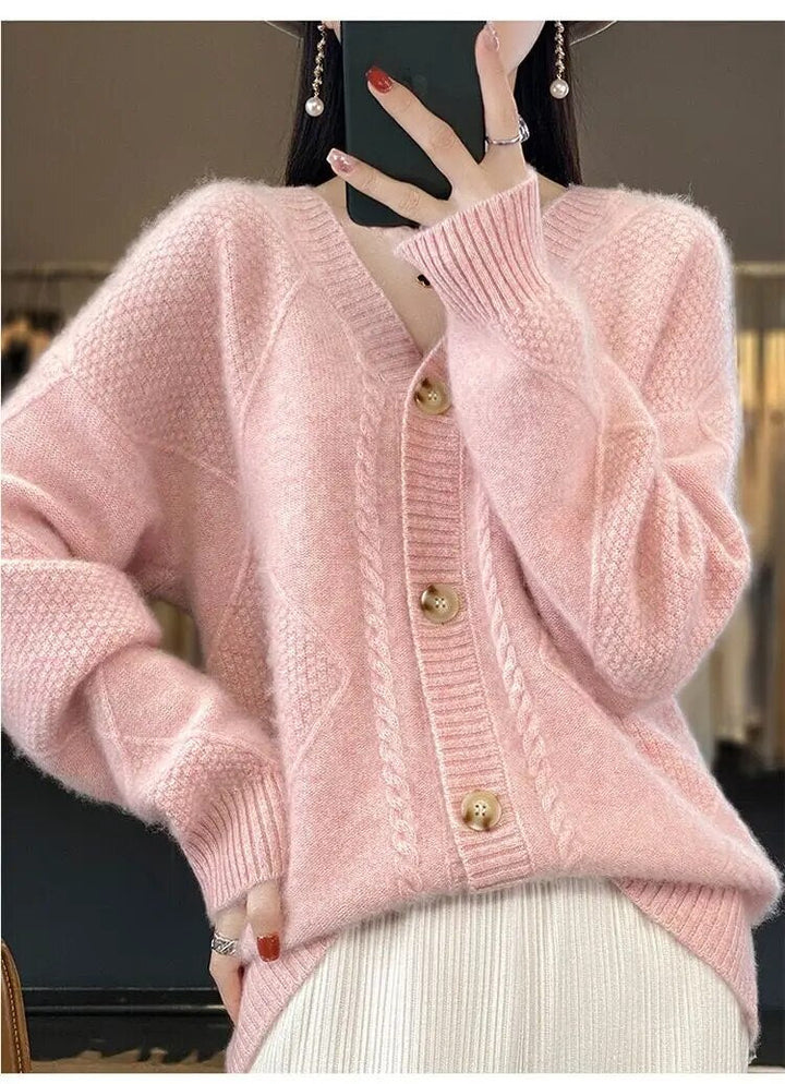 Drune | Winter Strickjacke mit V-Ausschnitt