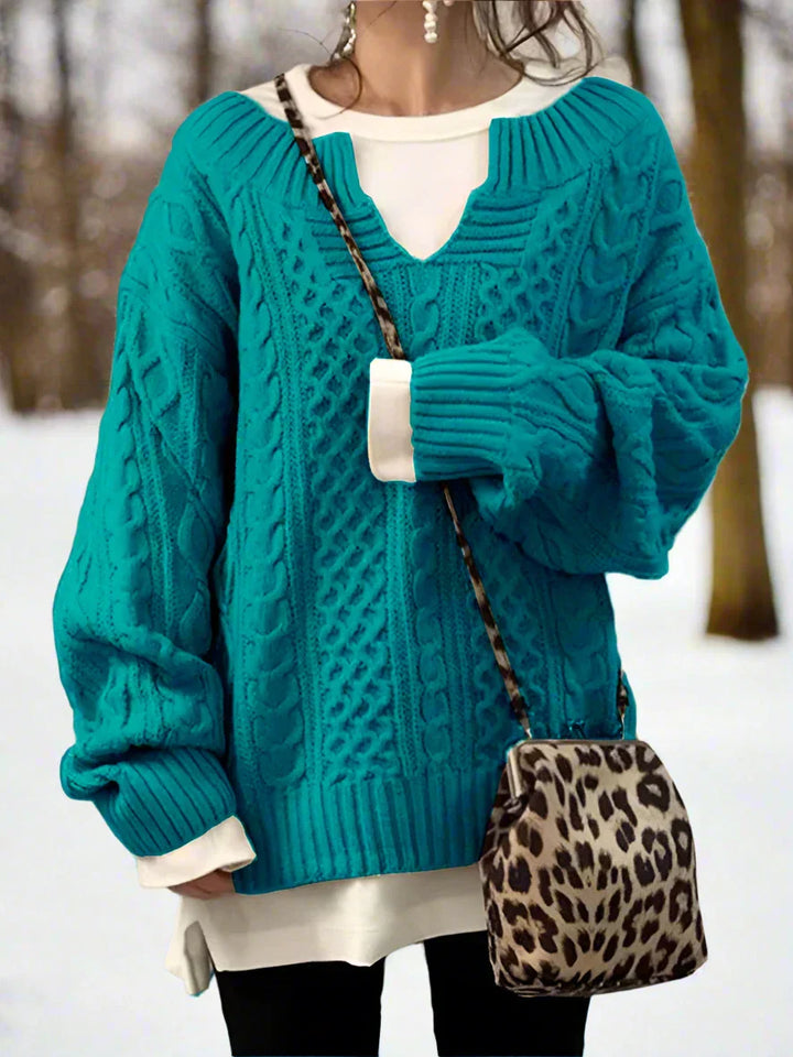 Drune | Strickpullover - Oversized Kabelstrick - Weich und Warm - Lässige Passform