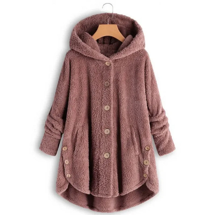 Drune | Damen Fleecejacke – Lässig Schnitt – Kapuze – Druckknopfverschluss – Plüschweicher Griff – Taschen