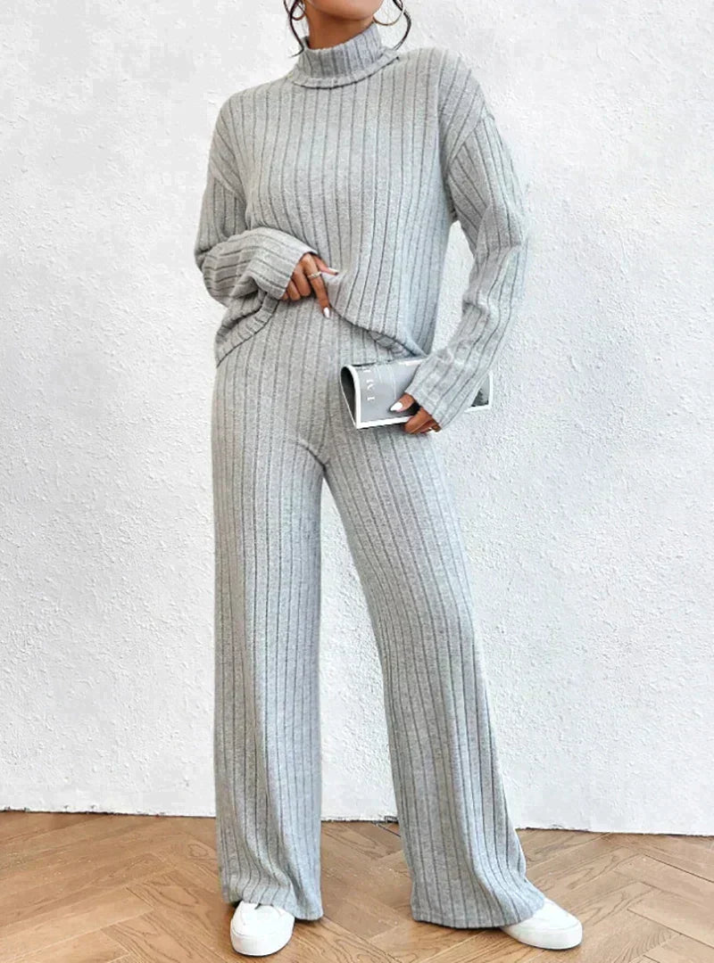 Drune | Gestrickte Hose und Rollkragenpullover für Damen