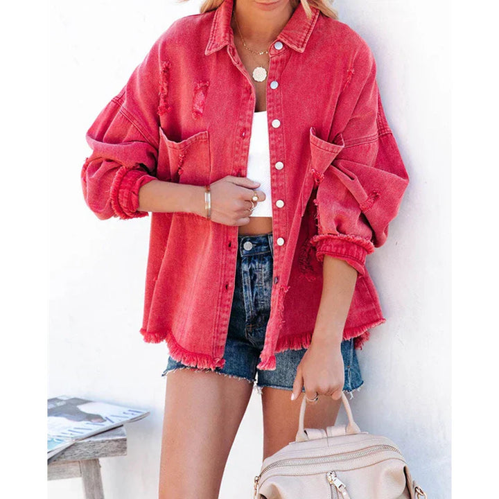 Drune | Casual Oversized Denimjacke mit Used-Look
