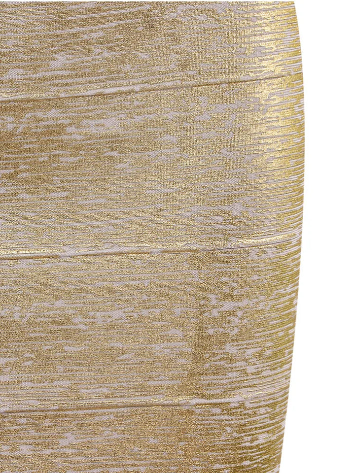 Drune | Großhandel Frauen Sommermode Sexy Gold Bronze Bandage Rock Designer Nachtclub Bodycon Bleistiftrock Faldas 46Cm