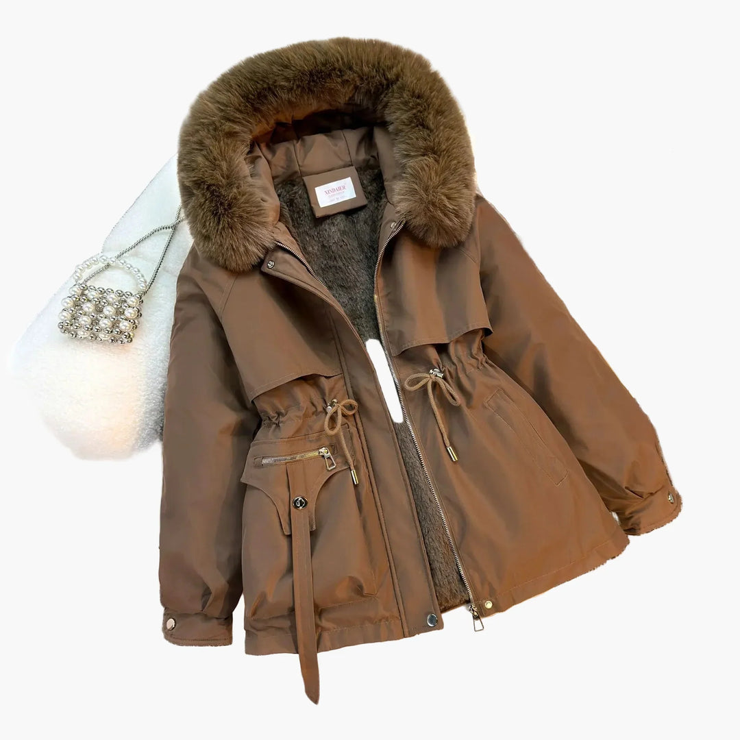 Drune | Winterjacke mit Kapuze und Kunstpelzkragen - Modischer Parka für kalte Tage