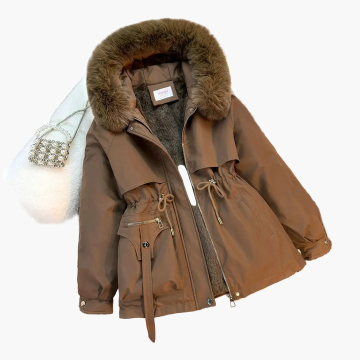 Drune | Winterjacke mit Kapuze und Kunstpelzkragen - Modischer Parka für kalte Tage
