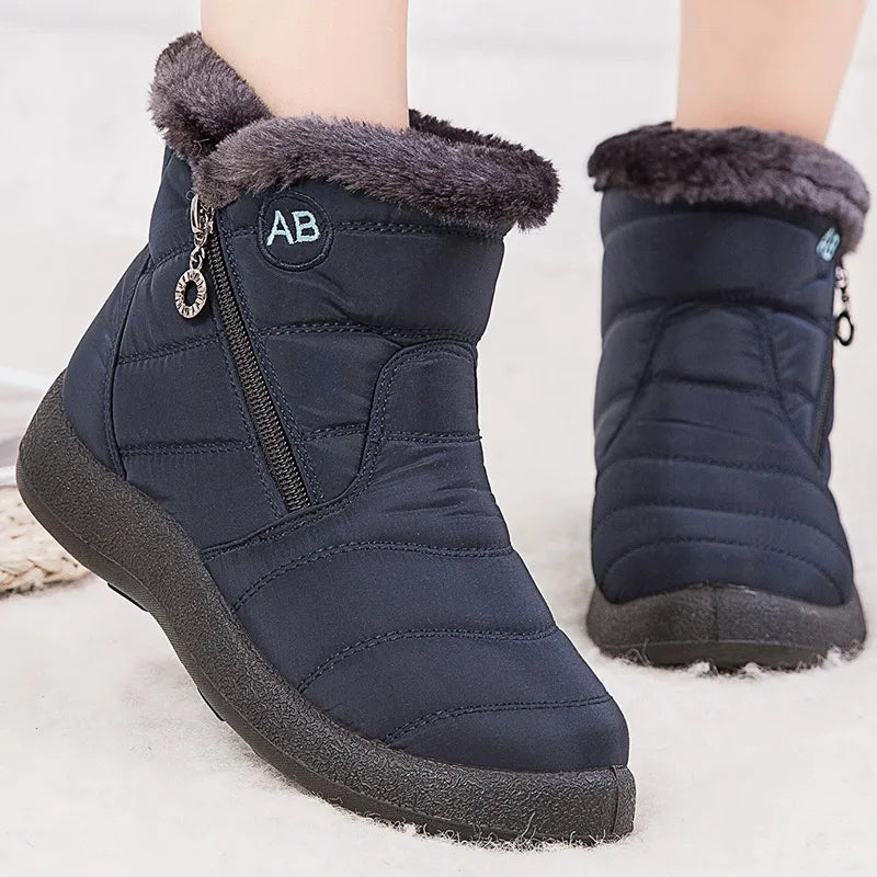 Drune | Schneestiefel - Mid-Calf - Wasserabweisend - Kunstfell gefüttert - Seitenreißverschluss