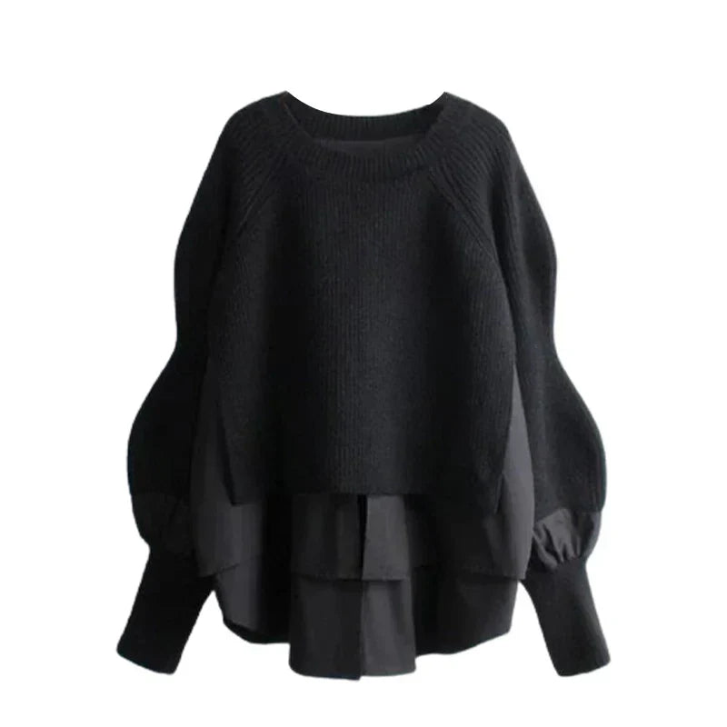 Drune | Weinlese Rundhals Gestrickter Frauenpulli