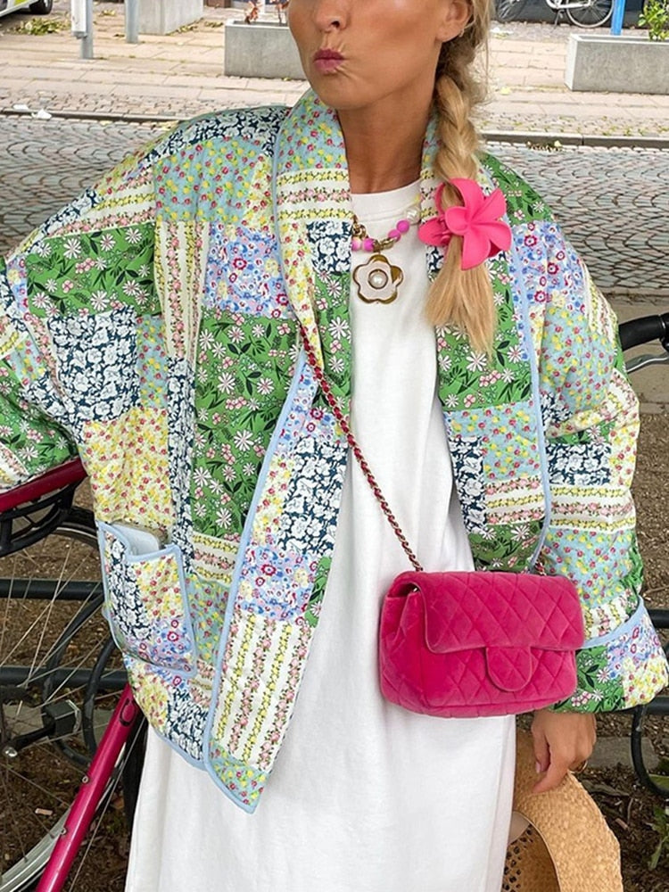 Drune | Lässige Patchwork Steppjacke