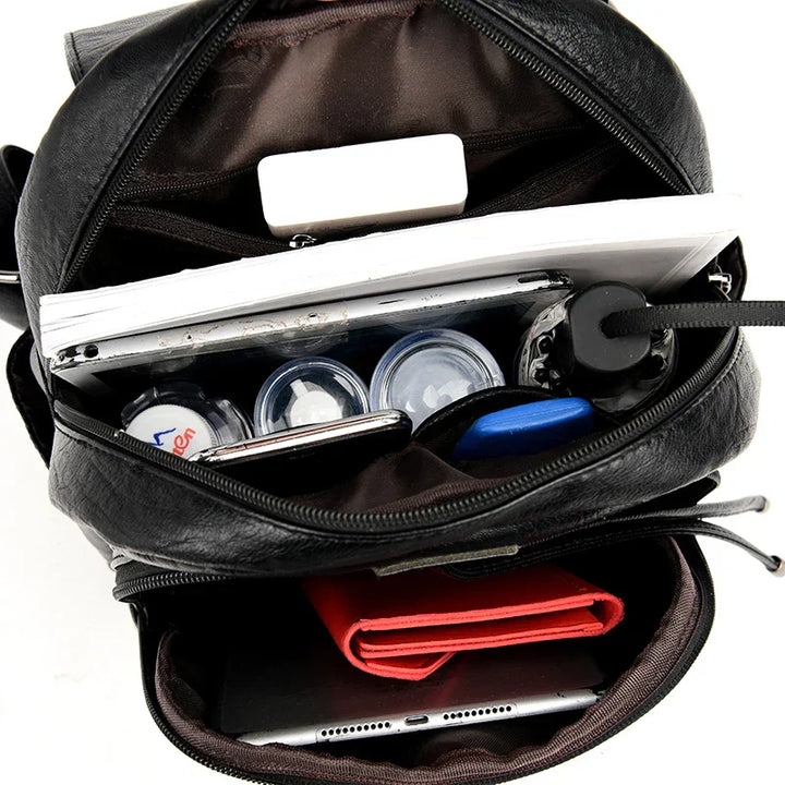 Drune | Großer Leder Rucksack Mit Diebstahlschutz Für Damen