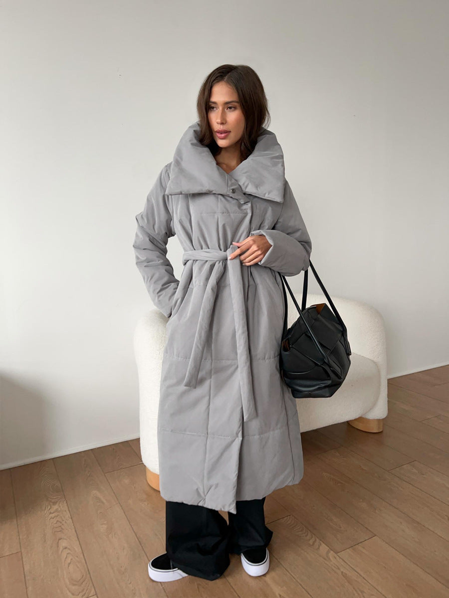 Drune | Lange Winterjacke mit elegantem breitem Kragen