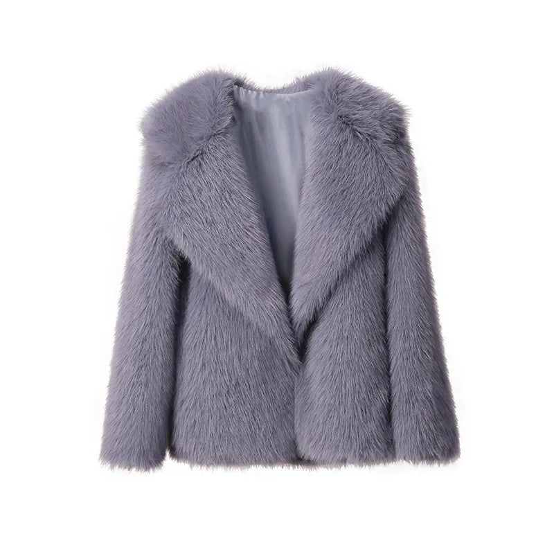 Drune - Schlanker Faux Fur Mantel