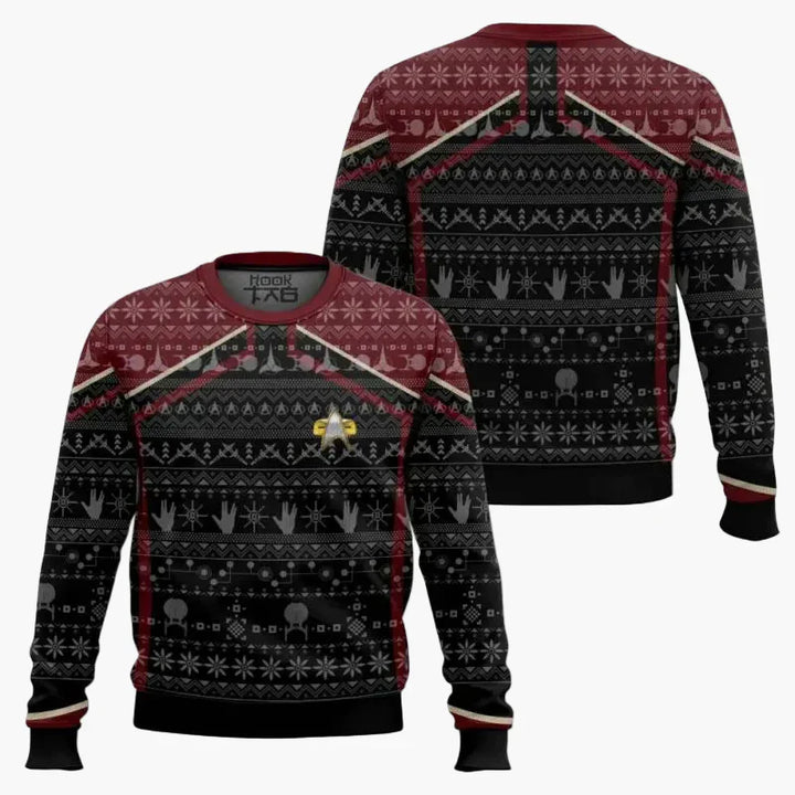 Drune | Star Trek Pullover - Geek Weihnachts-Sweatshirt für Fans, Winter Freizeit