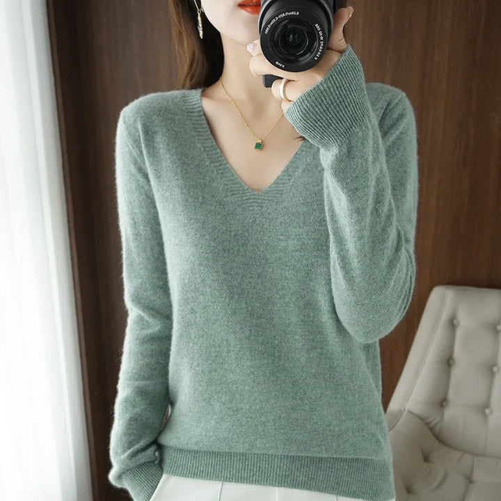 Drune | Pullover - Bequemer V-Ausschnitt Pullover