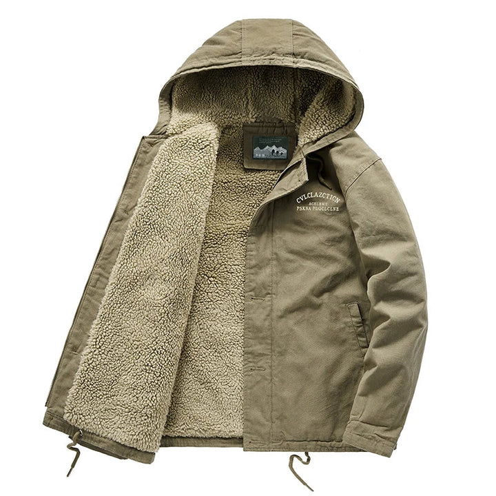 Drune | Warme Winterjacke mit Kapuze Baumwolle Komfort und Robustheit