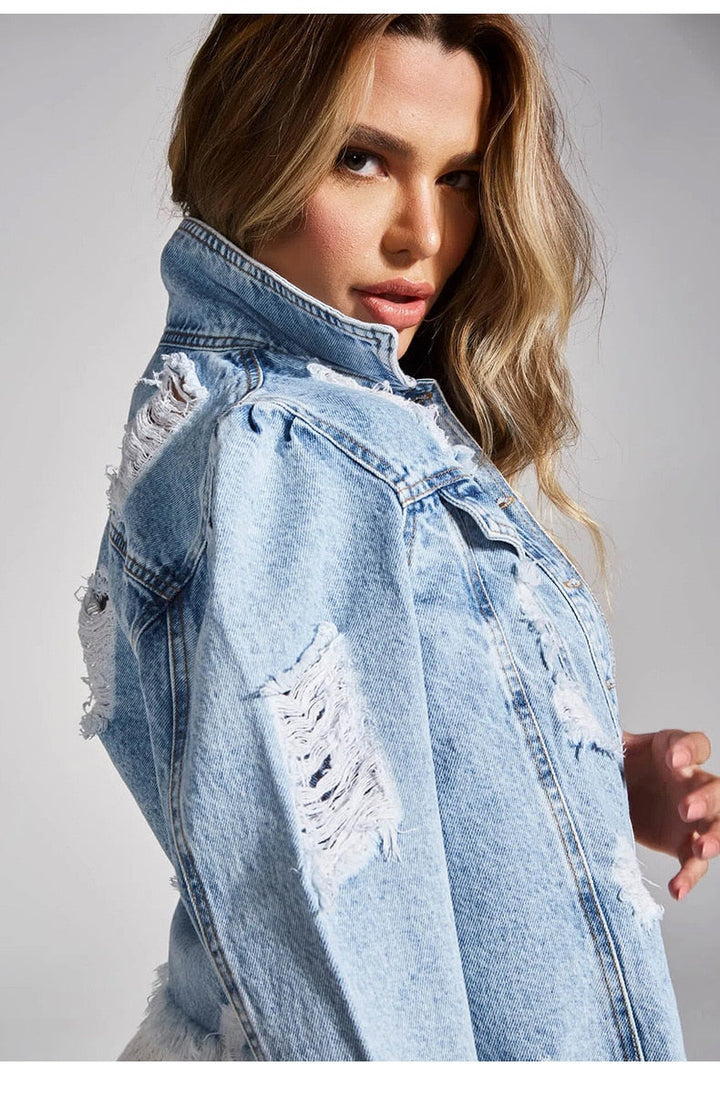 Drune | Zerrissene Denim Jacke