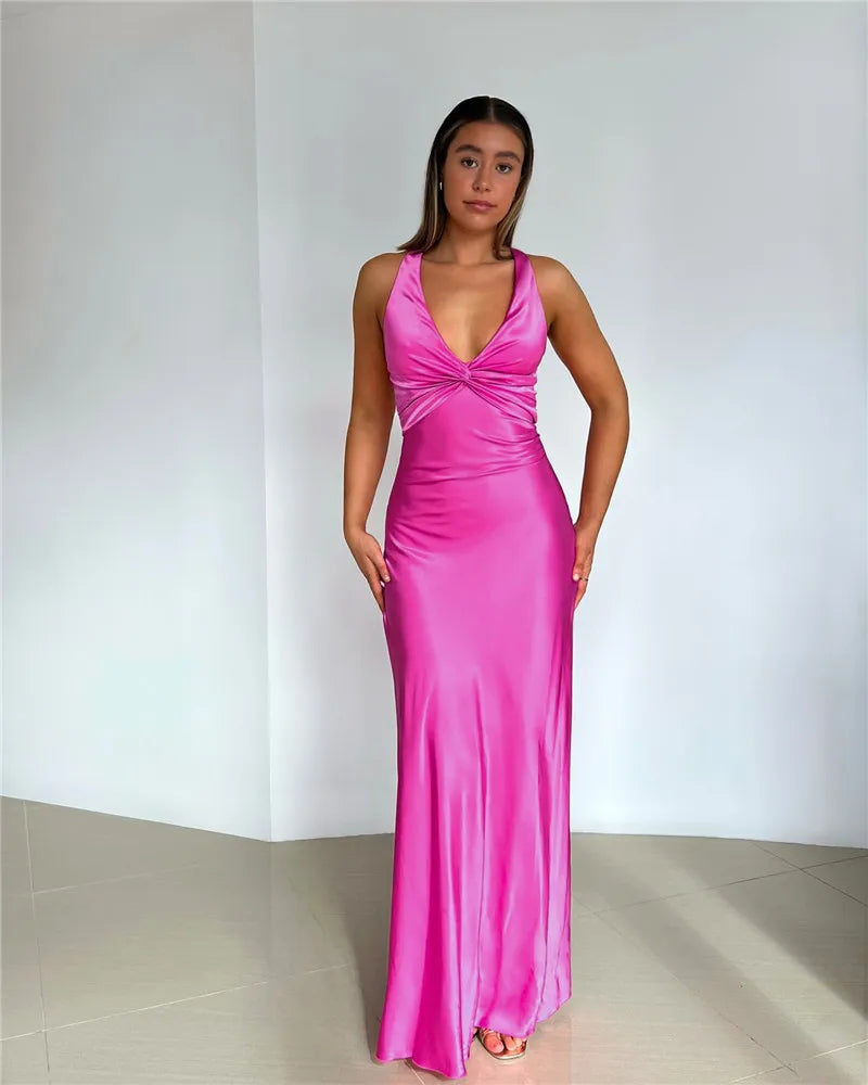 Drune | Schleife Rückenfrei Abend Maxi Kleid