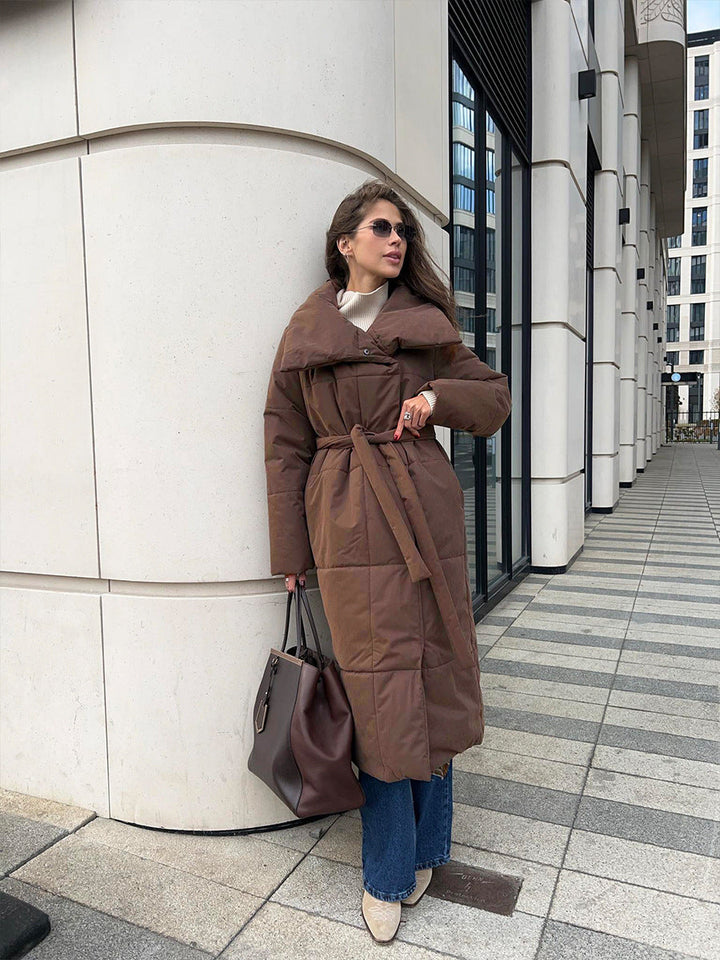 Drune | Lange Winterjacke mit elegantem breitem Kragen
