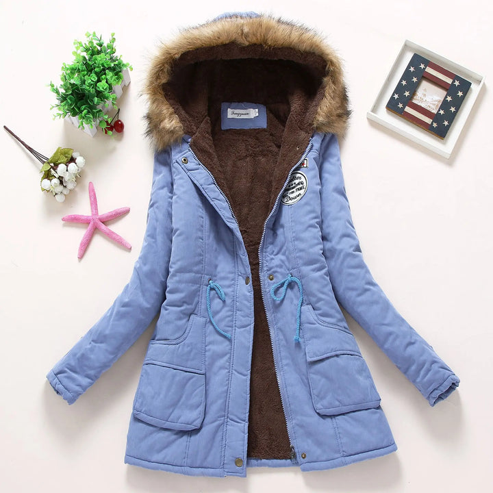Drune | Modische Winterjacke mit Kunstfellbesatz