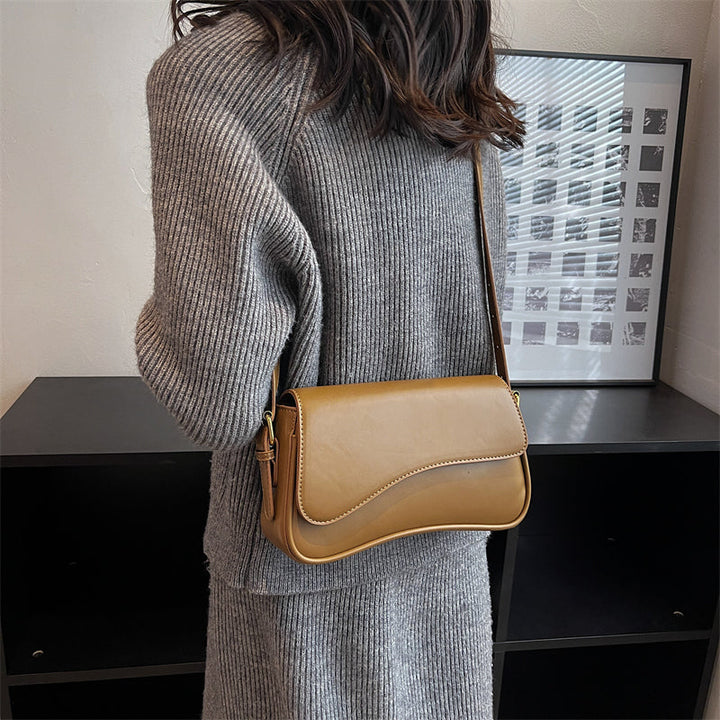 Drune Vintage Leder Crossbody-Taschen | Kleine Umhängetasche | Stilvolle Armpit Handtaschen und Geldbörsen