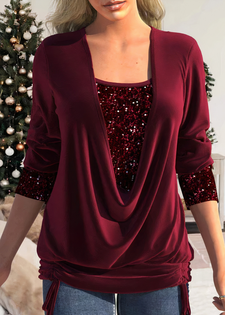 Drune | Stilvolle Glitzerbluse