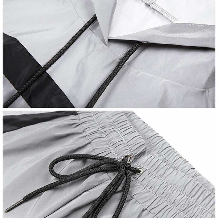 Drune | Reflektierender Crop Kapuzenpulli Jumpsuit