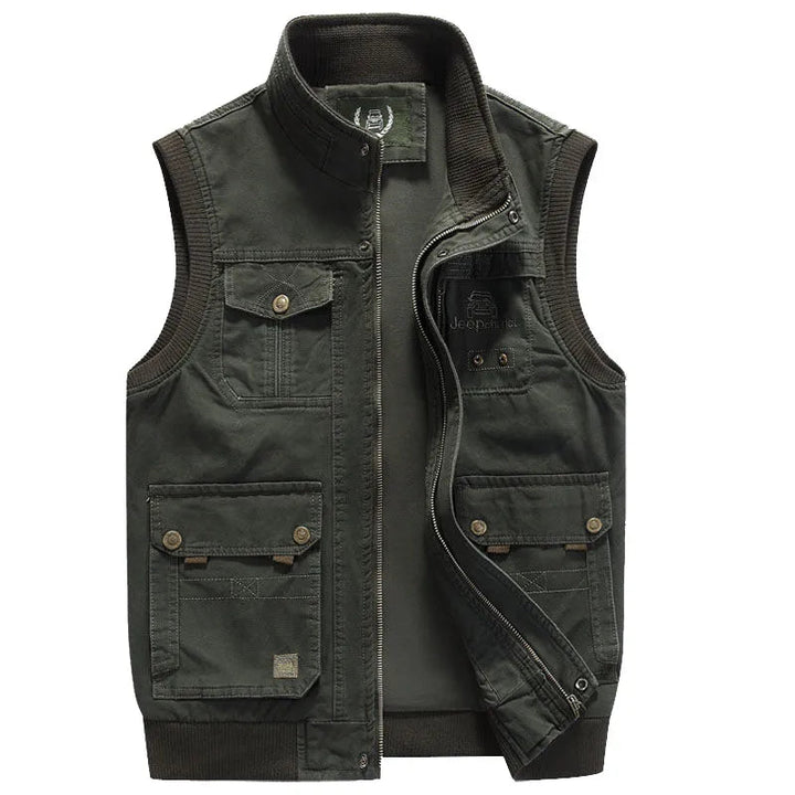 Drune | Warme Ärmellos Reißverschluss Jacke mit Mehrere Taschen