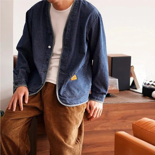 Drune | Jeansjacke mit V-Ausschnitt - Milo