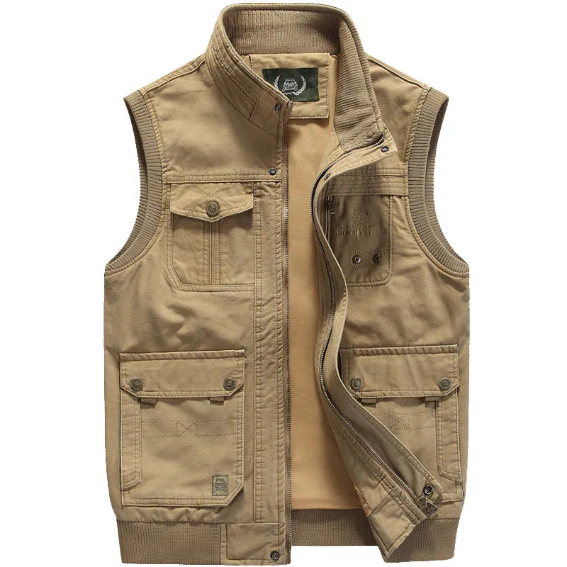 Drune | Warme Ärmellos Reißverschluss Jacke mit Mehrere Taschen