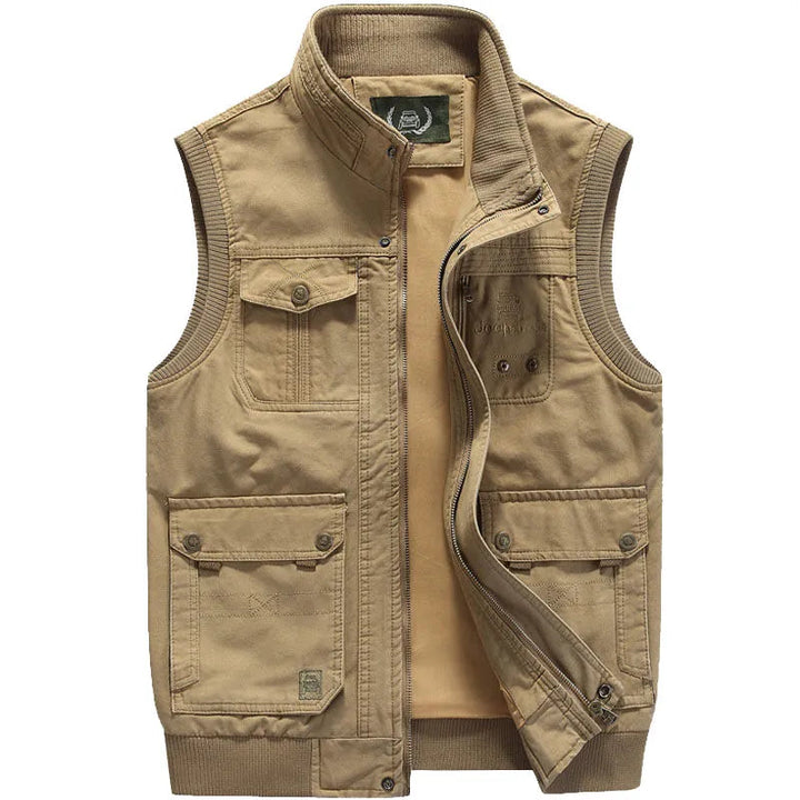 Drune | Warme Ärmellos Reißverschluss Jacke mit Mehrere Taschen