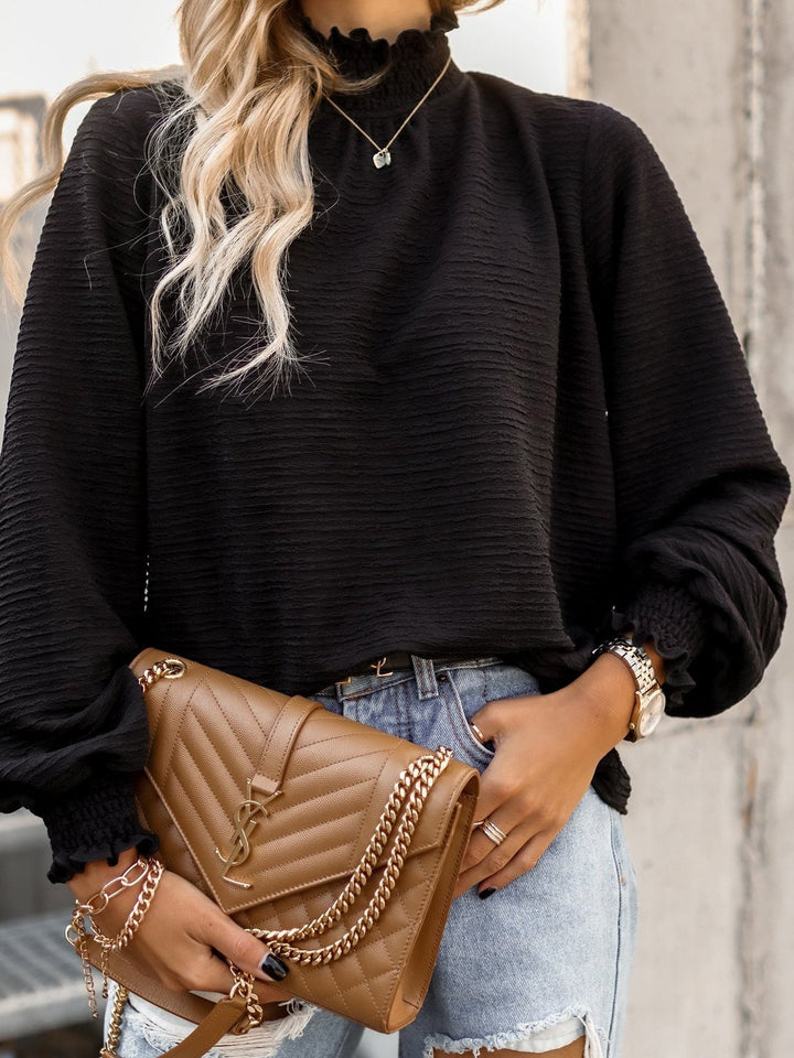 Drune | Frauen Blusen Einfarbig Turtleneck Lange Ärmel Blusen