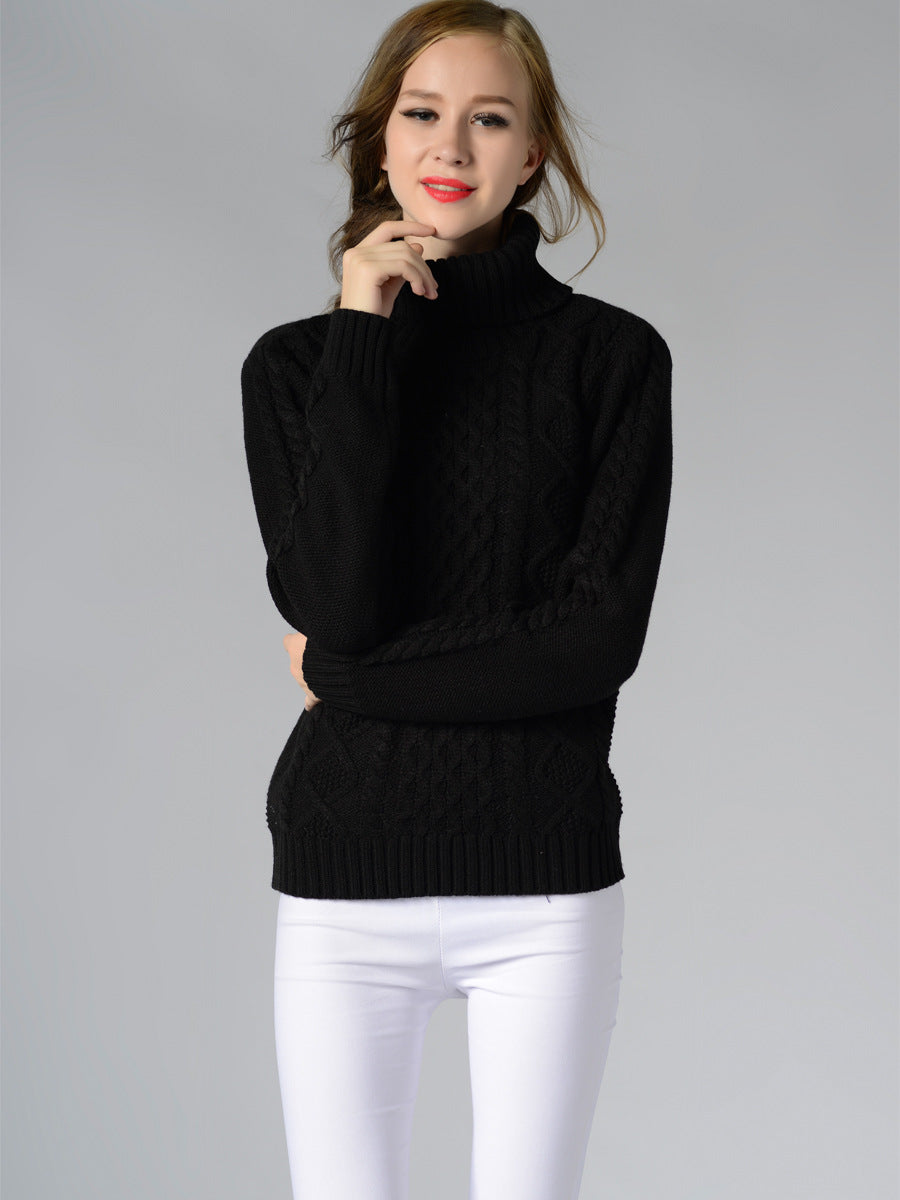 Drune | Damen Rollkragenpullover mit langen Ärmeln und Kabelstrick