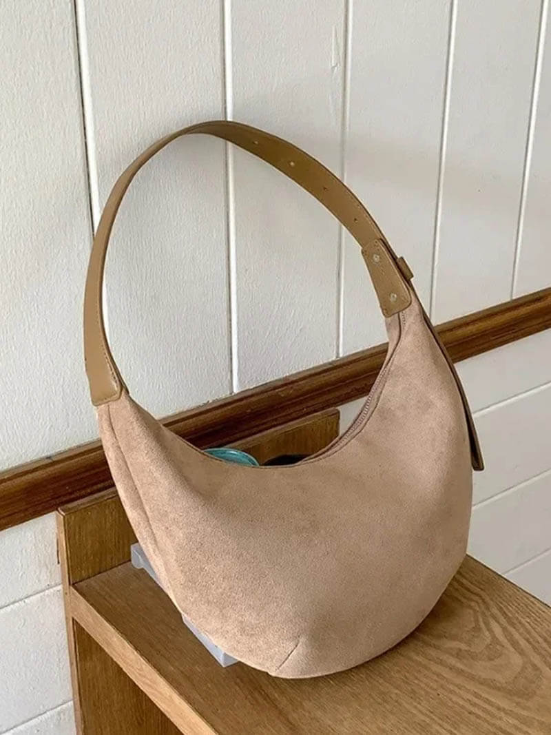 Drune | Halbmond Tasche Aus Wildleder