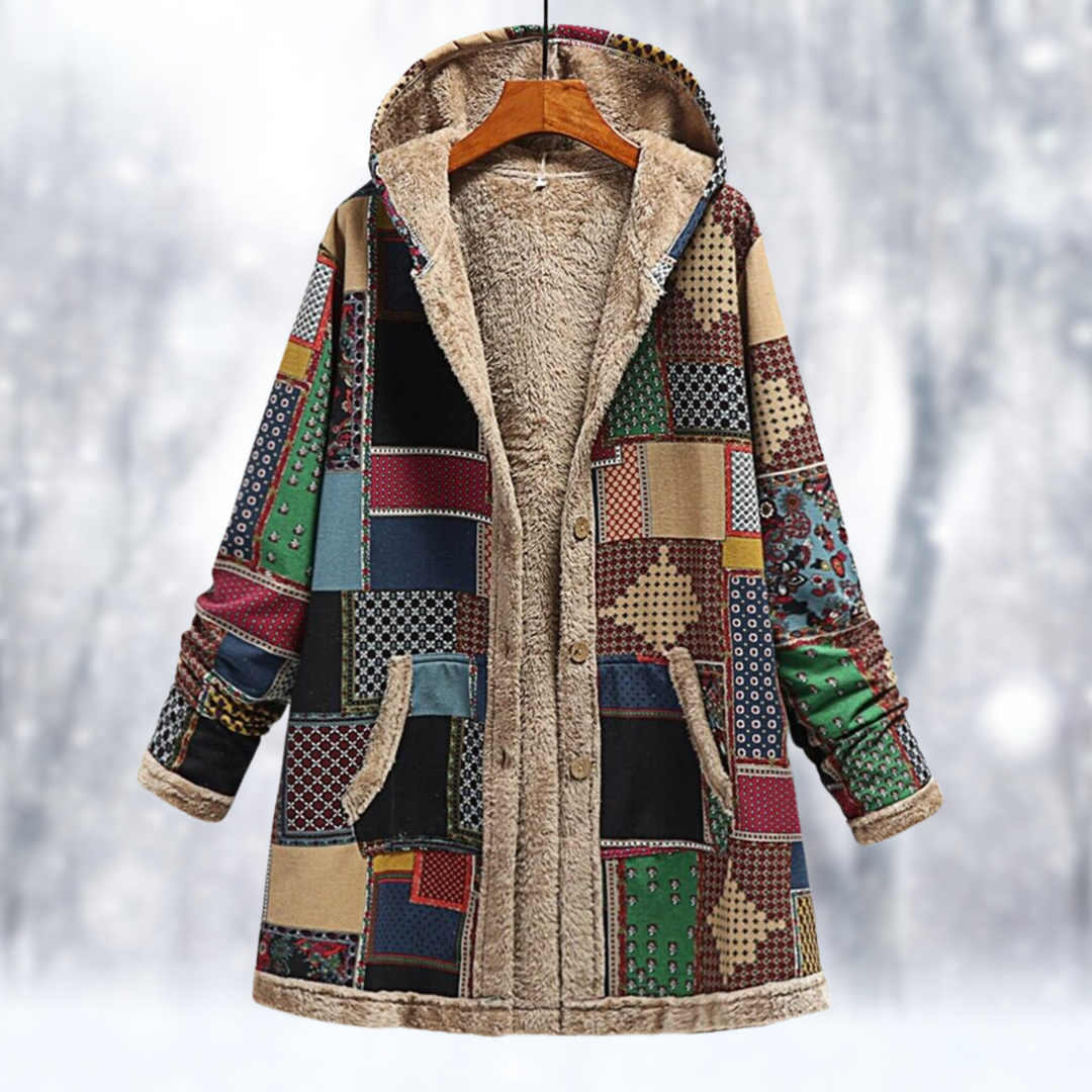 Drune | Lange Fleecejacke mit Kapuze