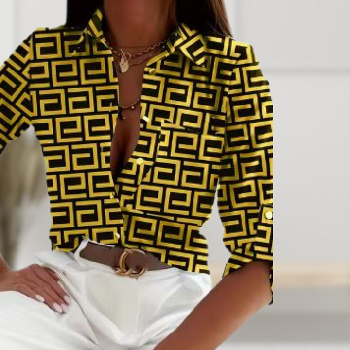 Drune | Elegantes Top Mit Griechischem Druck